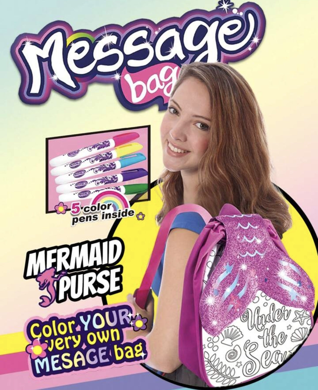 Diy Watercolor Mermaid Backpack Washable Pens