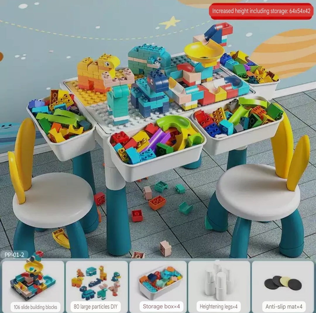 Kids Multi-Functional Block Table Set 190pcs