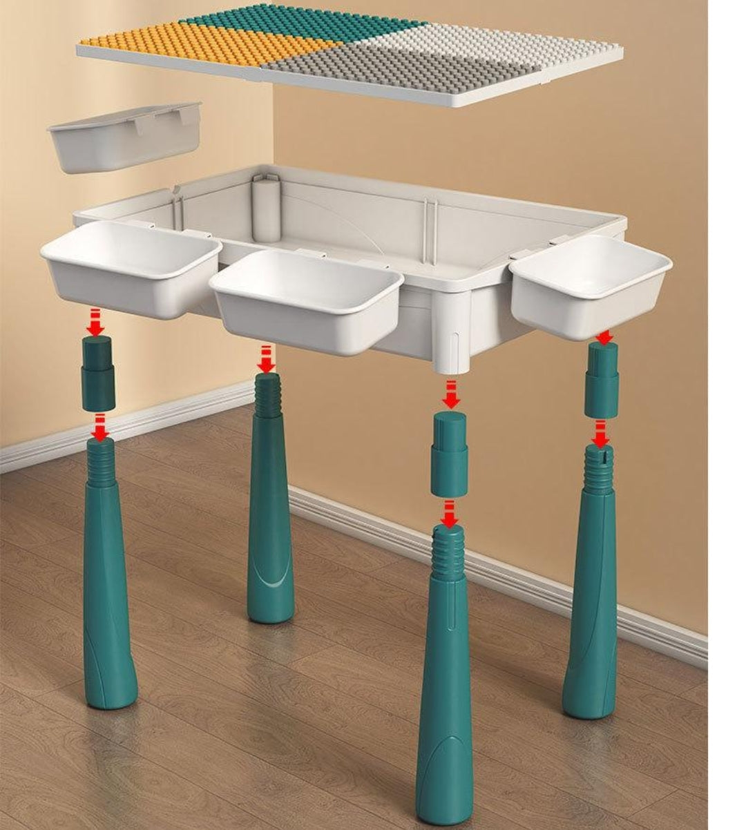 Kids Multi-Functional Block Table Set 190pcs
