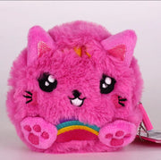 Smiggle Fluffy Keychain | Bag Charm | Pink cat | Rainbow