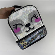 Lunch Bag Dual Compartment Drop Bottom Panda