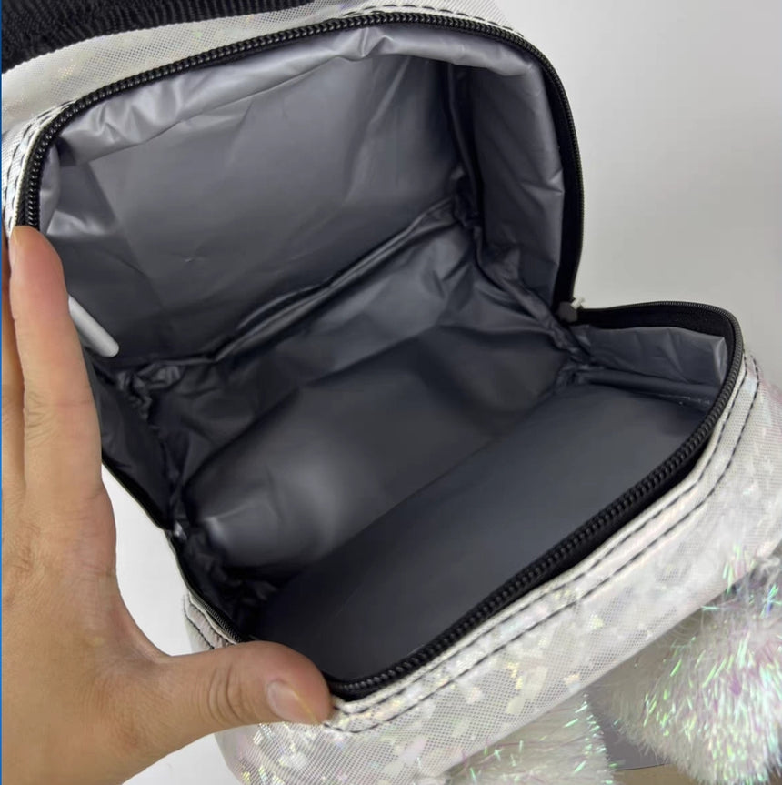 Lunch Bag Dual Compartment Drop Bottom Panda