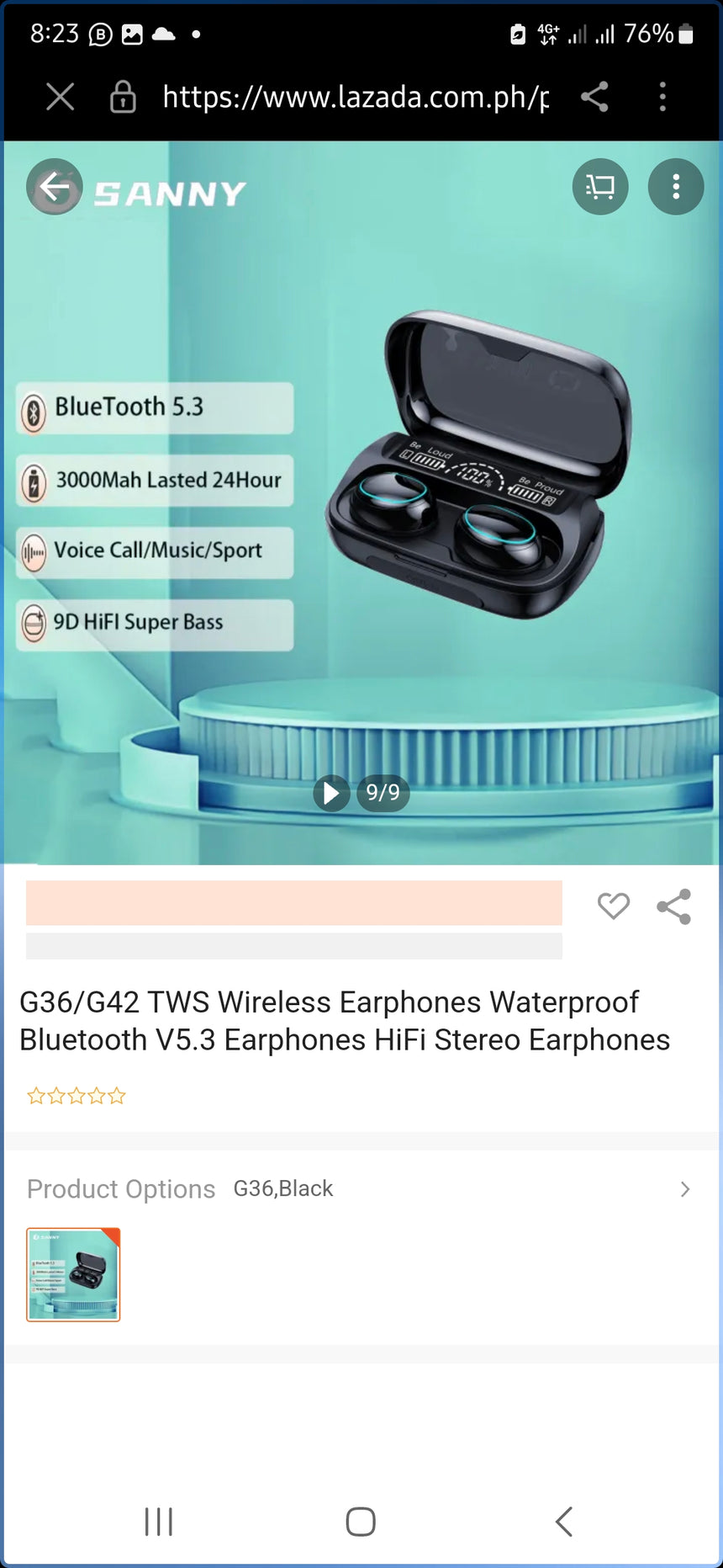 G36 TWS Wireless Earphones