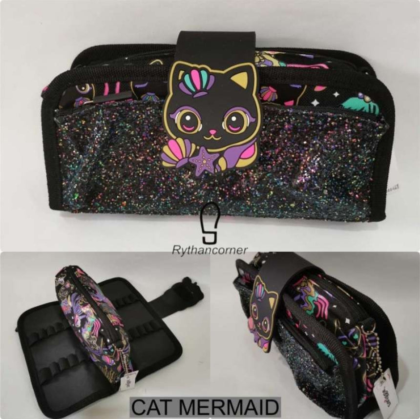 Smiggle Pencil Case | Black | Cat | Sea