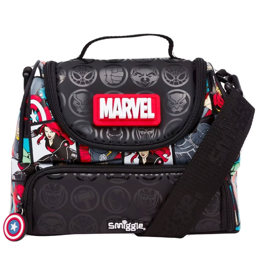 Smiggle Lunch Bag | Shoulder Straps | Marvel | Super Heroes | 25x15x15cm