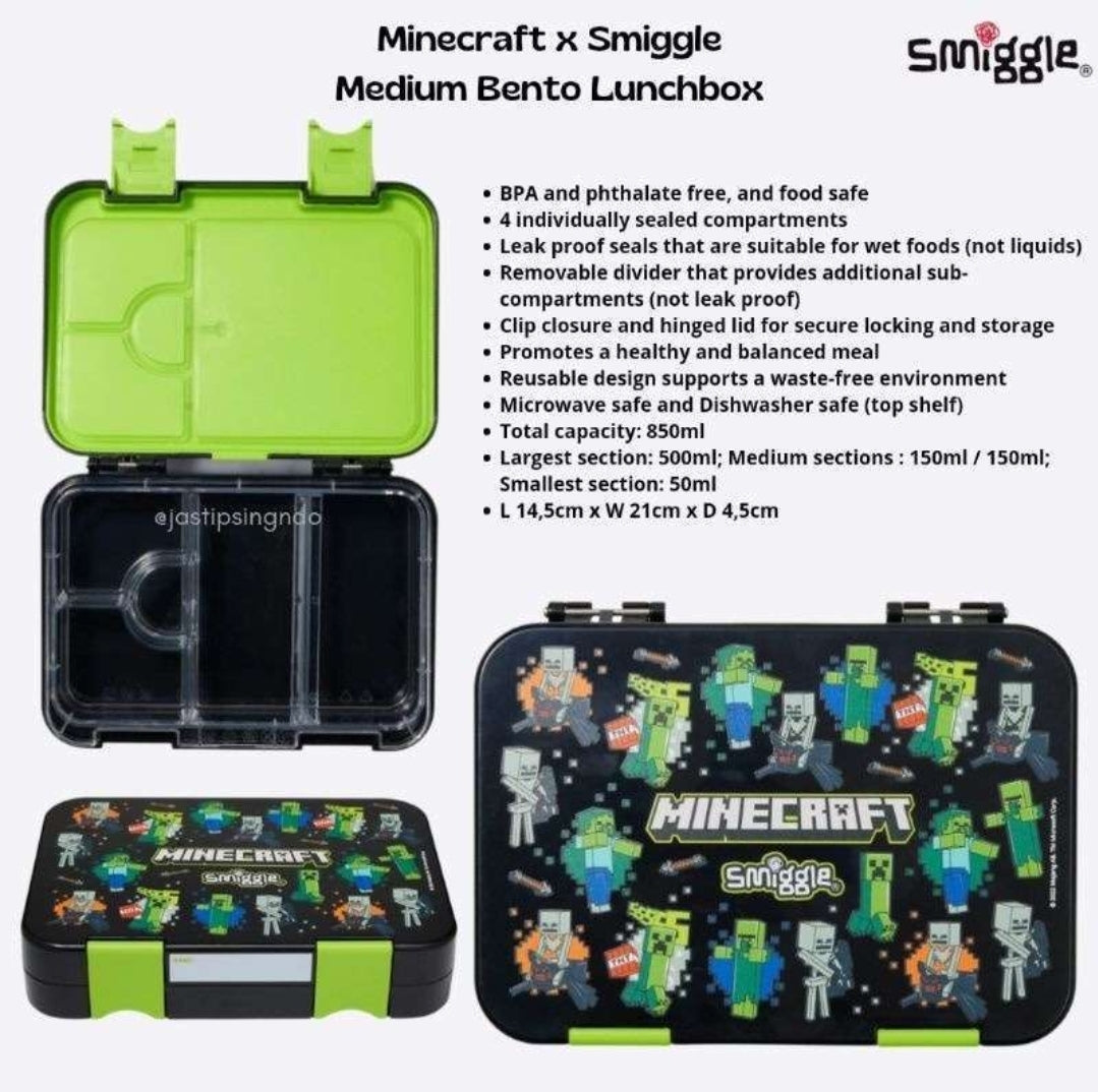 Smiggle Lunch Box - Minecraft | 21x15x4.5