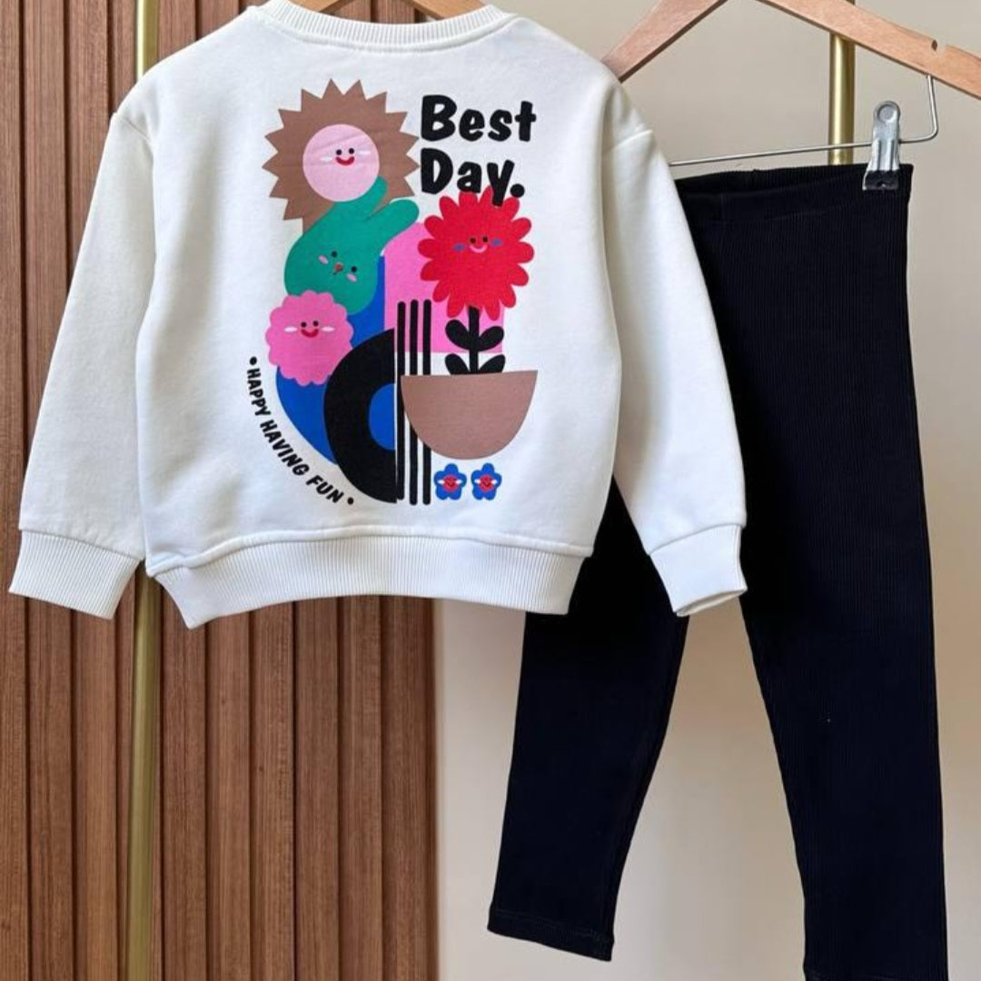 Girls’ Best Day Cotton Outfit Set / 2–3Y