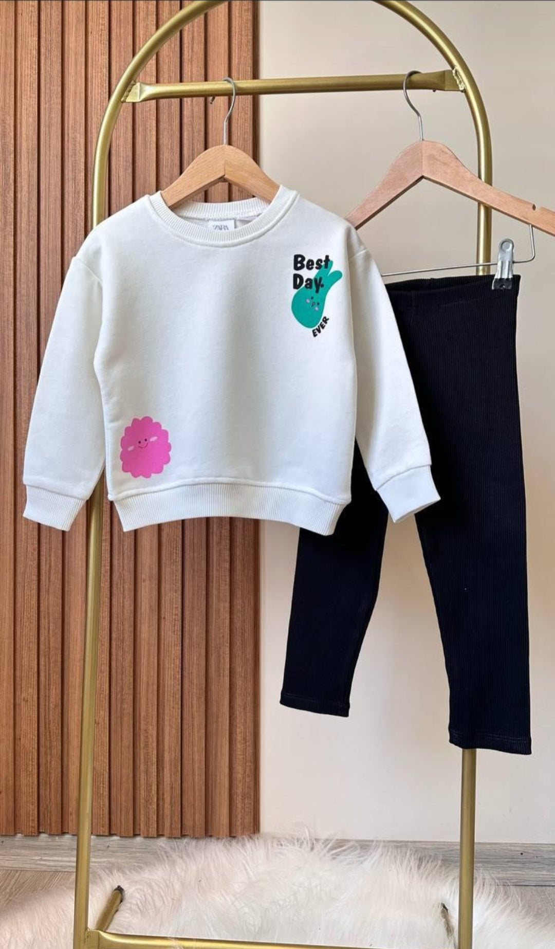 Girls’ Best Day Cotton Outfit Set / 2–3Y
