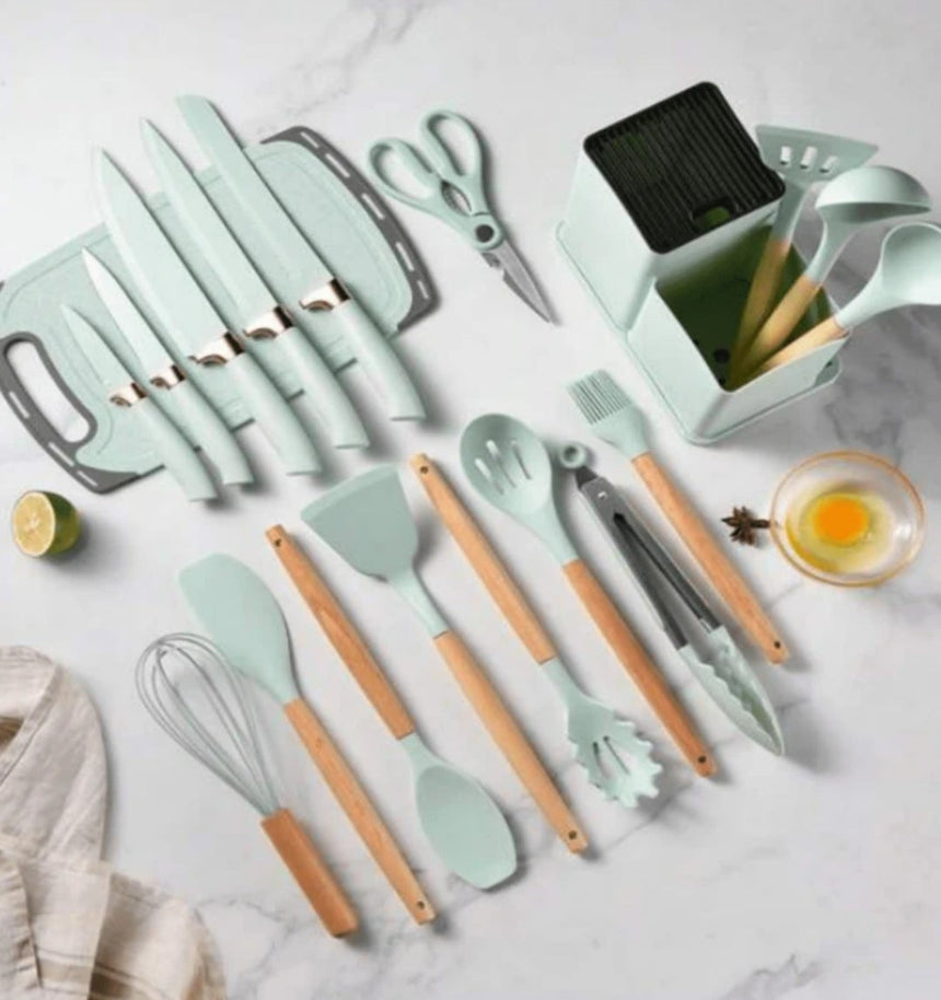 19 Pieces Kitchen Utensil And Knife Set