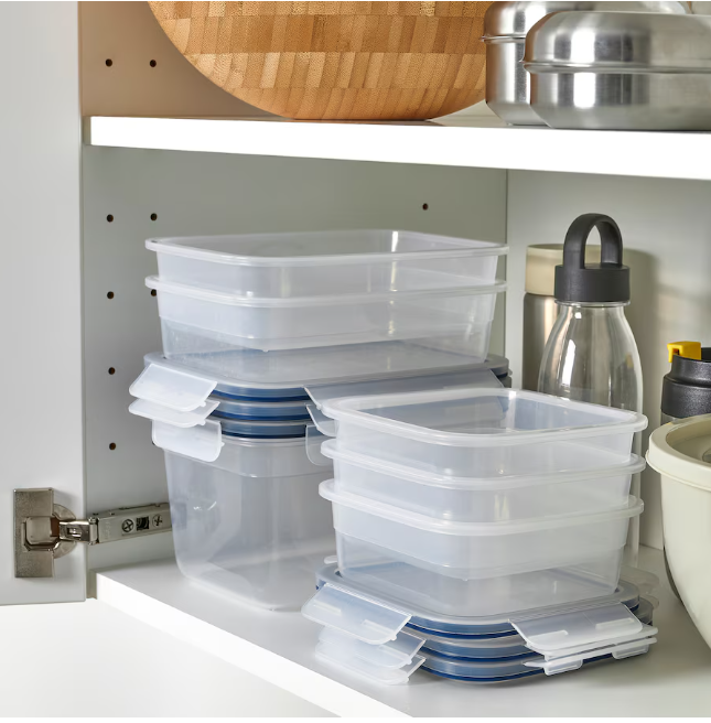 Ikea 365+ Food Container With Lid Set Of 6 Plastic