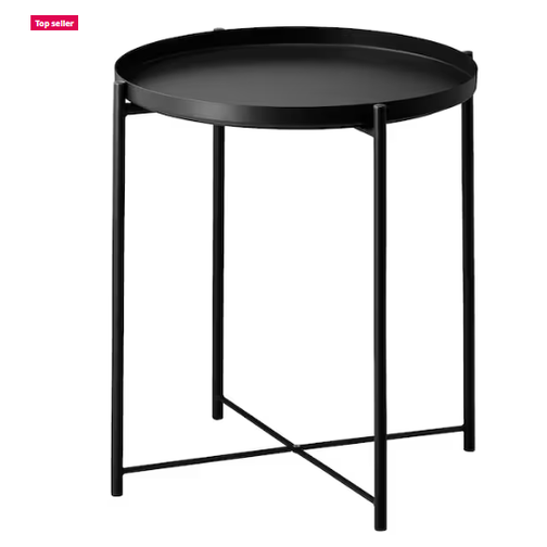 Ikea Gladom Tray Table Black 45x53 cm