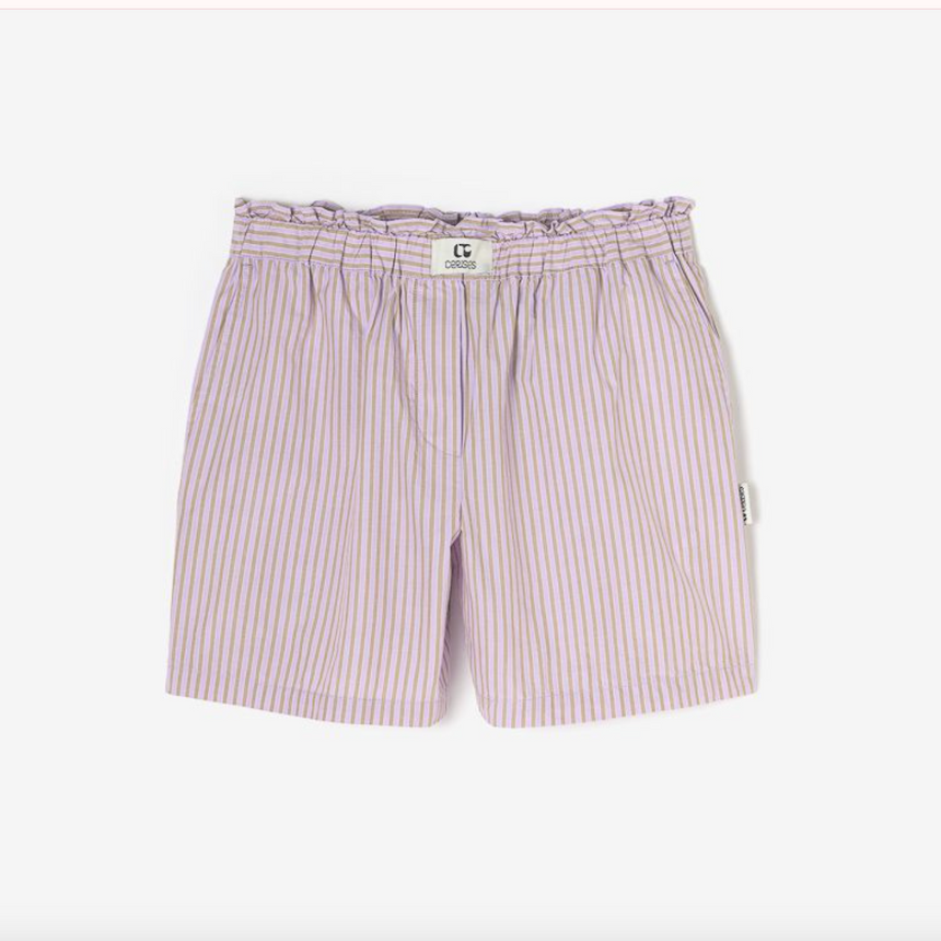 The Easy Striped Shorts – Lavender + Sand