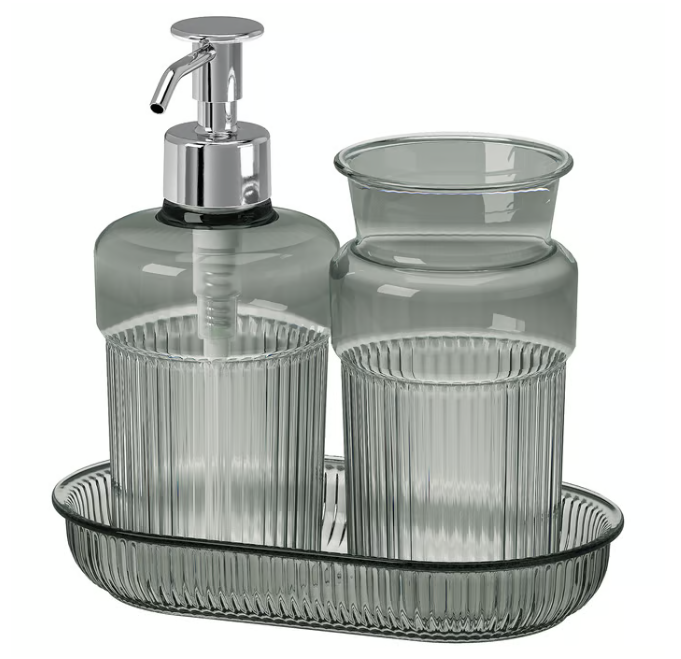 IKEA BROFJÄRDEN 3-piece bathroom set, grey