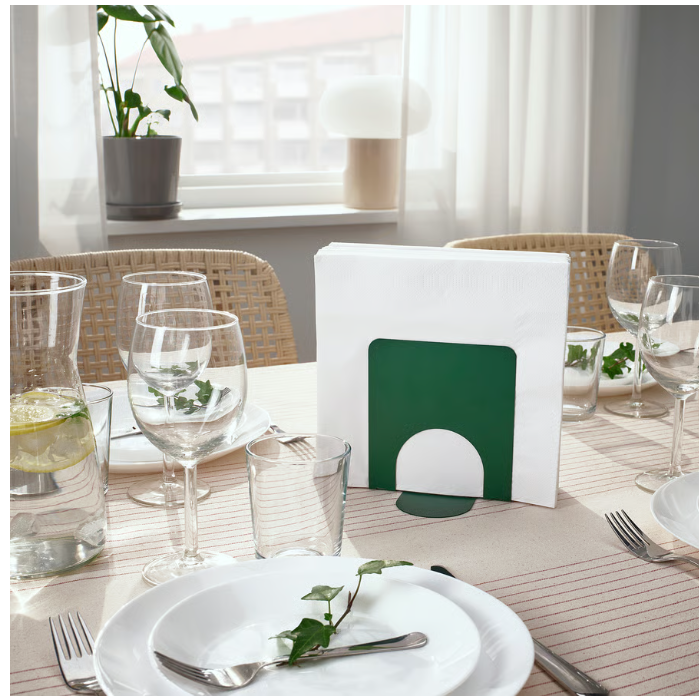 IKEA SKOGSROR Napkin Holder 13x12 cm Green