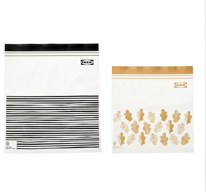 IKEA Istad Resealable Bag 2.5 L 1.2 L Black Yellow