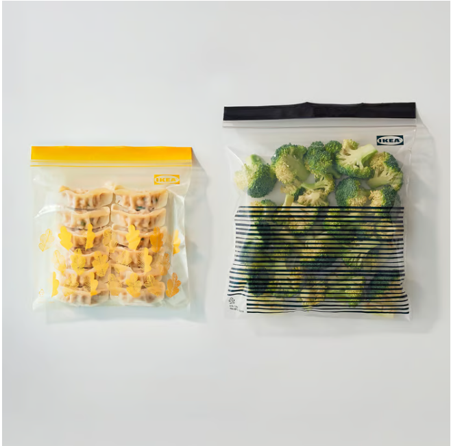 IKEA Istad Resealable Bag 2.5 L 1.2 L Black Yellow