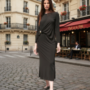 Woman in a black dress 