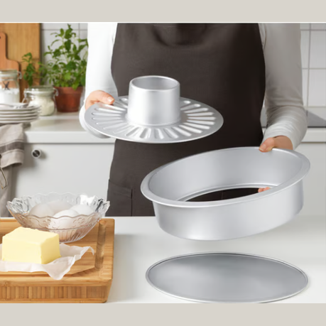 IKEA VARDAGEN Anodised Aluminium Cake Tin Silver