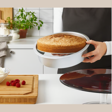 IKEA VARDAGEN Anodised Aluminium Cake Tin Silver