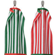 IKEA SLÅNHÖSTMAL Guest towel, green/white/red, 30x50 cm