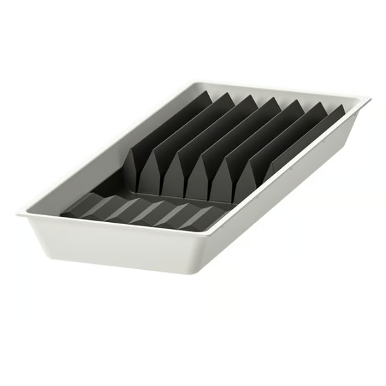 IKEA UPPDATERA Tray With Knife Rack 20x50 cm White