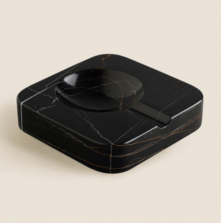 Tyche Square Cigar Ashtray - Marble Tala Noir - Handmade  Tyche Square Cigar Ashtray - Marble Tala Noir - Handmade Tyche Square Cigar Ashtray - Marble Tala Noir - Handmade The German Outlet