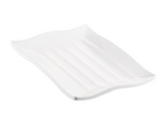 Wavy Melamine Platter 21x15cm - White  Wavy Melamine Platter 21x15cm - White Wavy Melamine Platter 21x15cm - White The Chefs Warehouse By MG