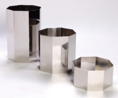 Octagonal risers15x15cm H 12cm S/S Gold Matt Hammered  Octagonal risers15x15cm H 12cm S/S Gold Matt Hammered Octagonal risers15x15cm H 12cm S/S Gold Matt Hammered The Chefs Warehouse By MG