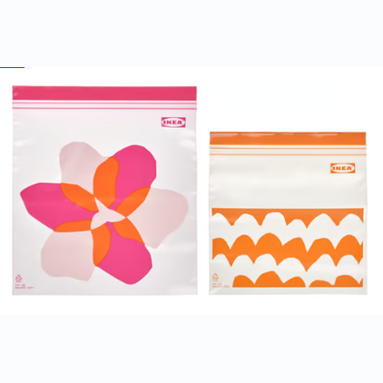 IKEA ISTAD Resealable bag, pink/orange, 2.5/1.2 l (50 Bag)