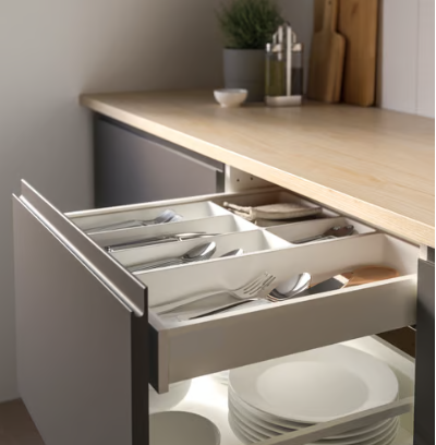 IKEA UPPDATERA White Utensil Tray 20x50 cm
