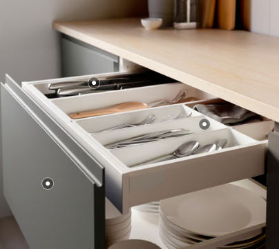 IKEA UPPDATERA White Utensil Tray 20x50 cm