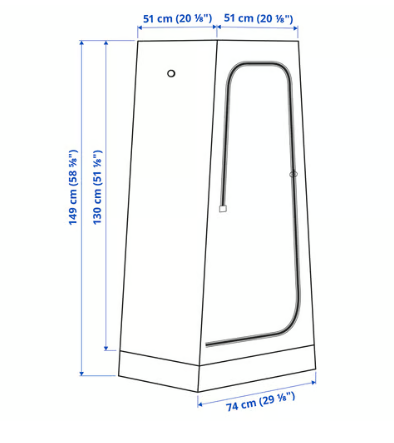 IKEA VUKU Wardrobe, white, 74x51x149 cm