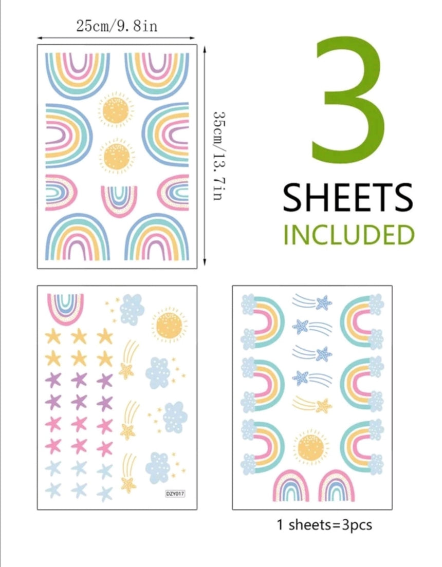 Rainbow, Stars & Cloud Wall Stickers