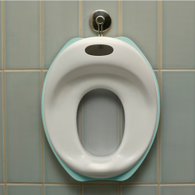 IKEA TOSSIG Toilet seat, white/turquoise