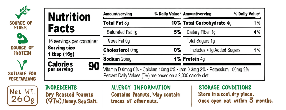 Creamy Peanut Butter With Dash Of Honey 260g