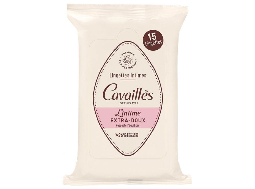 Roge Cavailles Extra Soft Intimate Wipes 15 Pieces