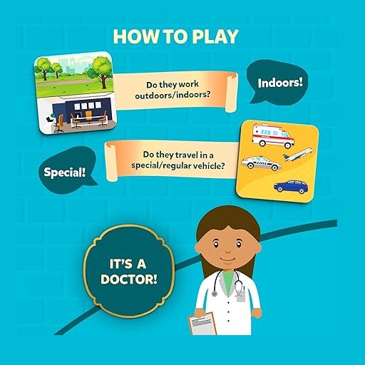 Skillmatics: Guess in 10 Junior Community Helpers Card Game by Skillmatics