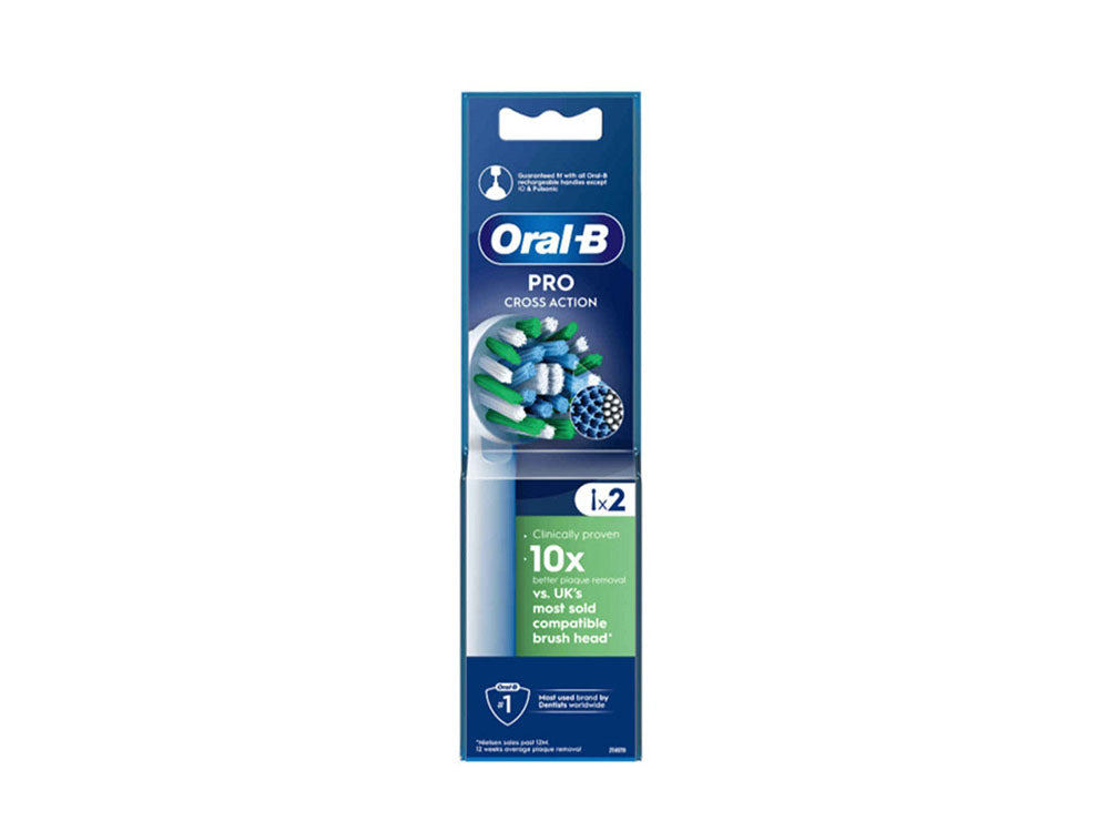 Oral-B Pro Toothbrush Heads Refill Cross Action 2 Pcs