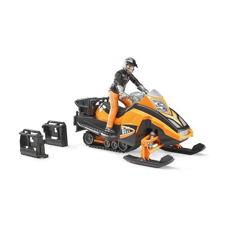 Snowmobil with driver and accessories by Bruder