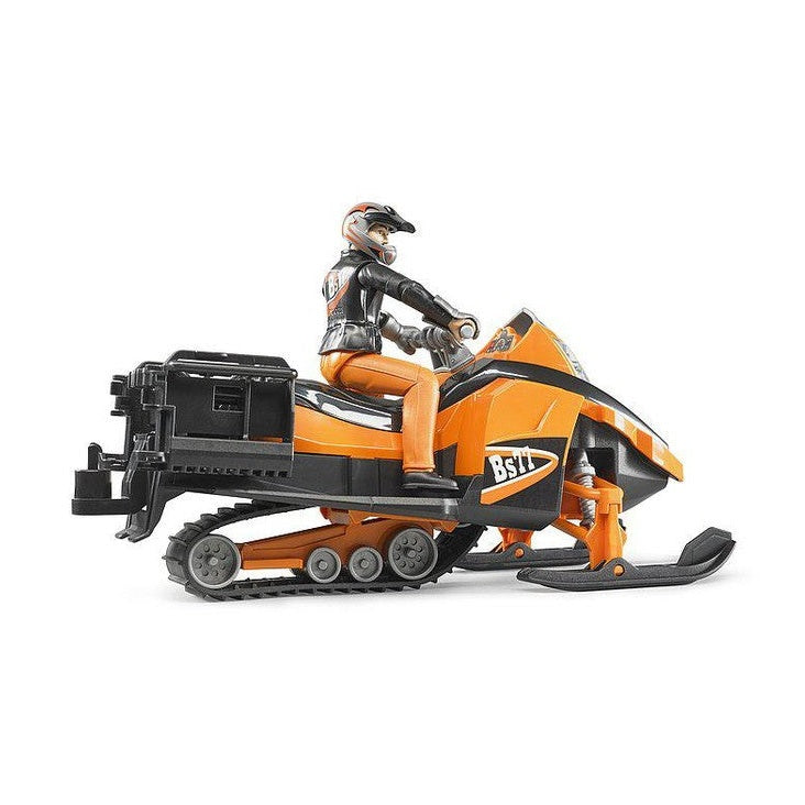 Snowmobil with driver and accessories by Bruder