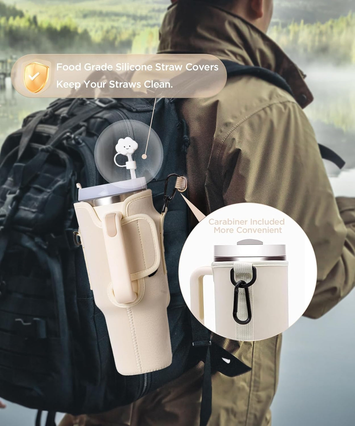 Stanley Bottle Cup Carrier Bag with Pocket