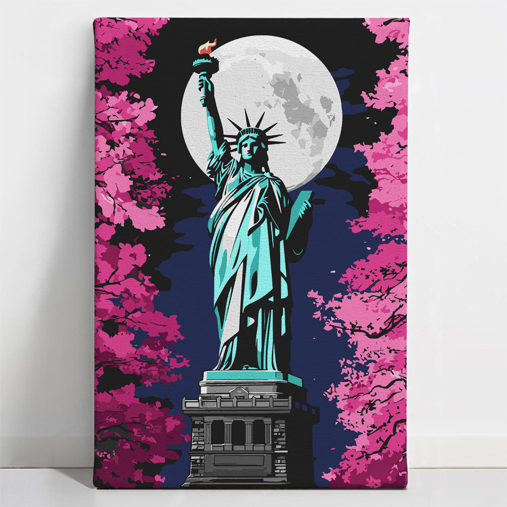 Statue of Liberty Under Moonlight - Paint By Numbers Kit