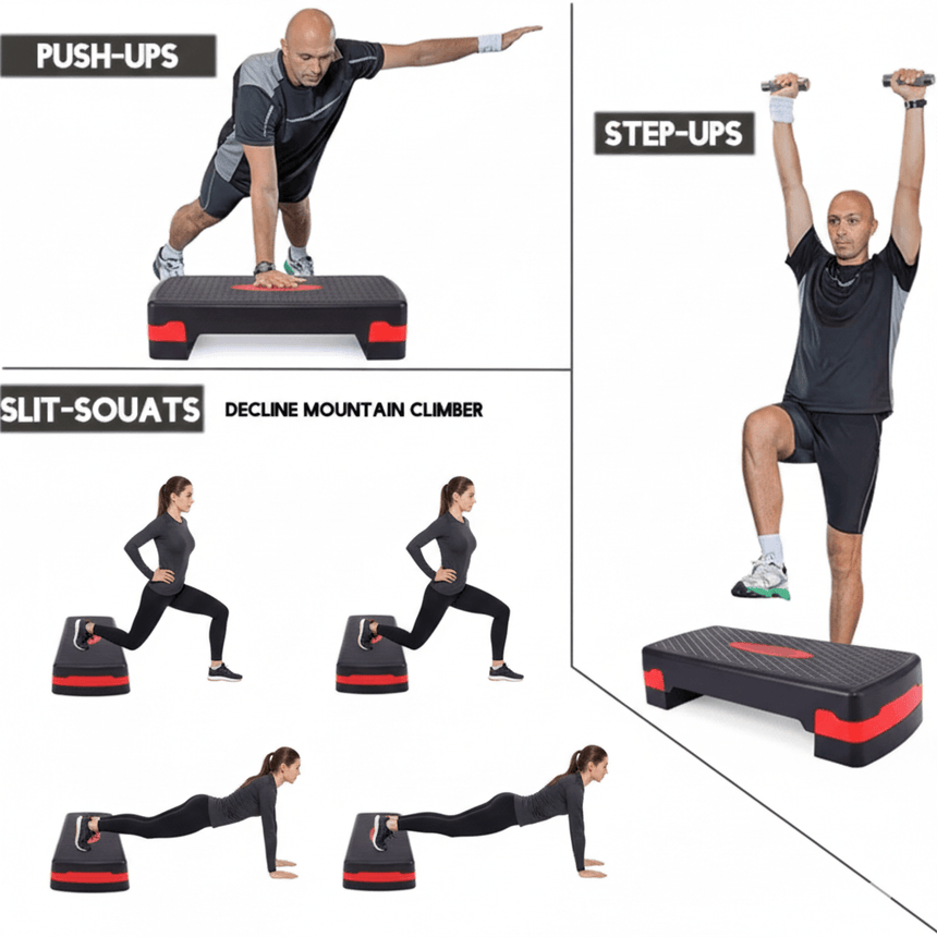 Step exerciser with 2 height levels 