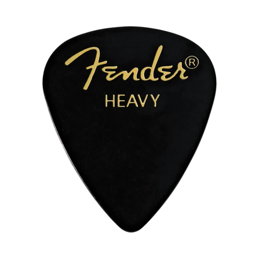 Fender Classic Celluloid Pick, Black, 351 Shape, Heavy