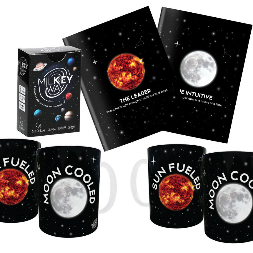 Sun & Moon Double Set - 2 Notebooks, 2 Mugs, 1 Game