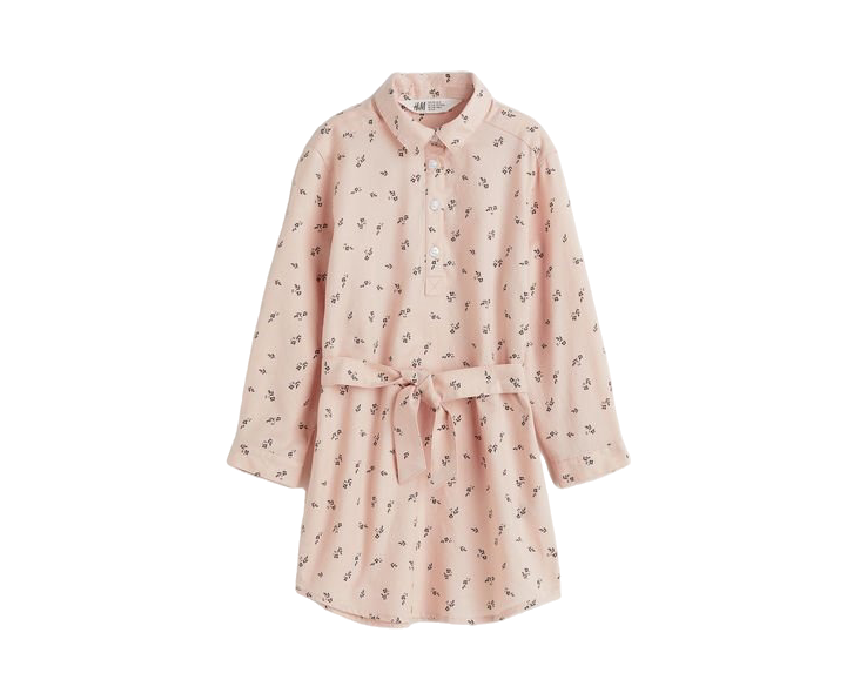 Pink Belted Shirt Dress