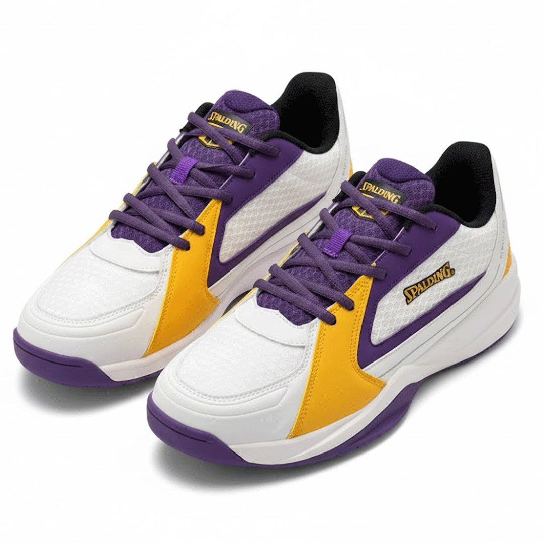 Spalding TF Shoes White Yellow Purple