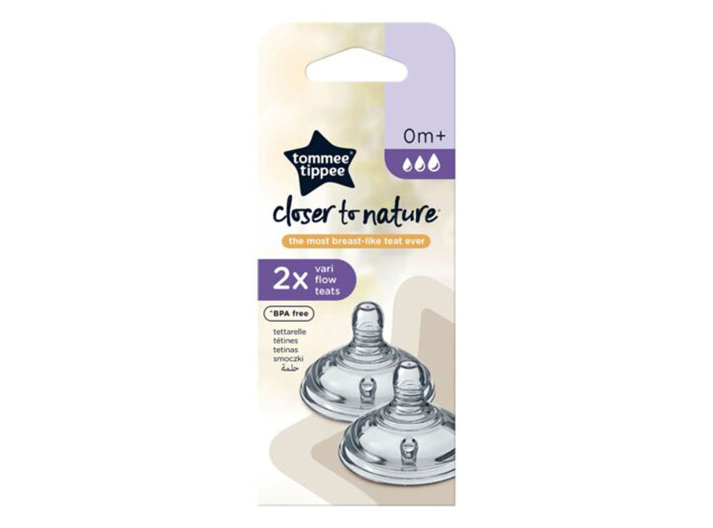 Tommee Tippee Ctn Vari Flow Teats Om+ X2 2 pieces
