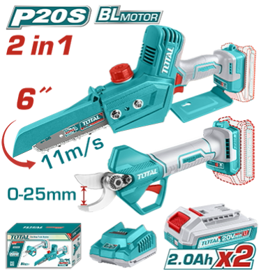 Total 20V BL Chainsaw 6" and Pruner Kit