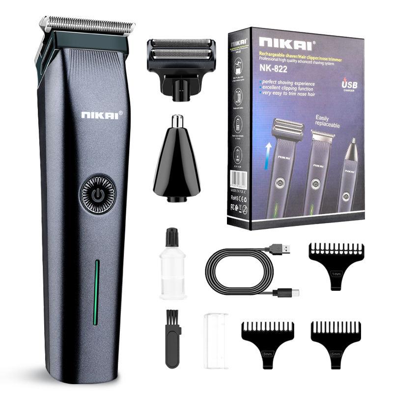 Nikai NK-822 3-in-1 Hair Clipper, Nose Trimmer & Beard Shaver